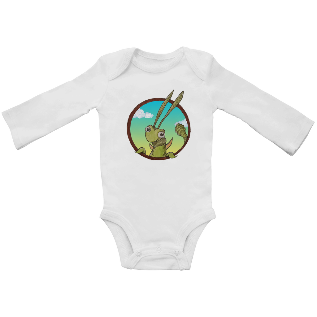 Baby Bio Bodysuite Langarm Kabbelcrew Dornschrecke Kasimir