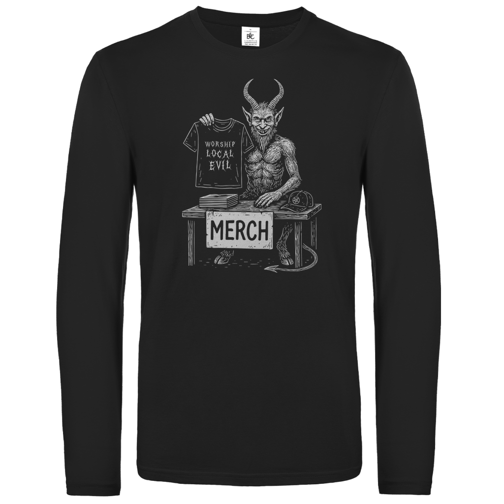 Unisex Langarmshirt Worship Local Evil! Unterstützt den Underground!