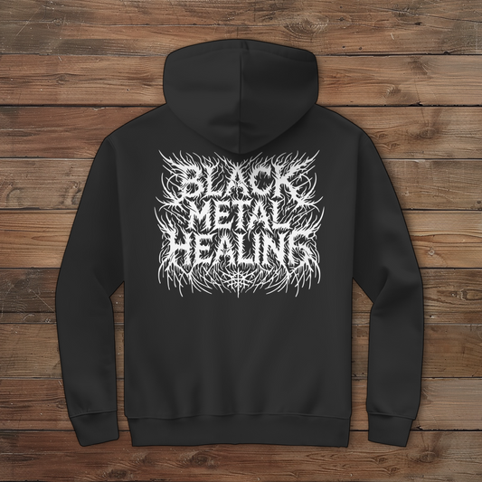 Herren Zipper Hoodie Black Metal Healing