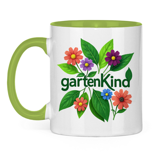 Tasse zweifarbig Gartenkind