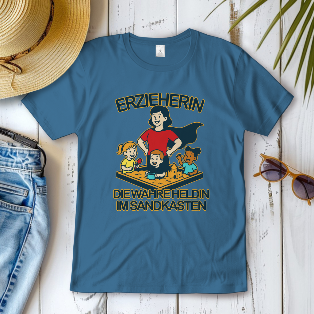 Damen T-Shirt Erzieherin - Die wahre Heldin im Sandkasten