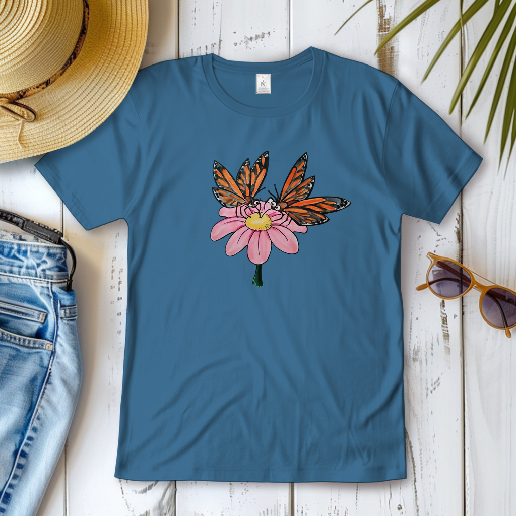 Damen T-Shirt Krabbelcrew Schmetterlinge