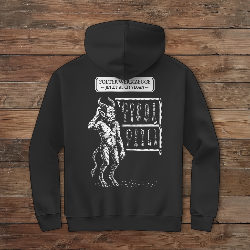Herren Zipper Hoodie Folterwerkzeuge jetzt auch Vegan