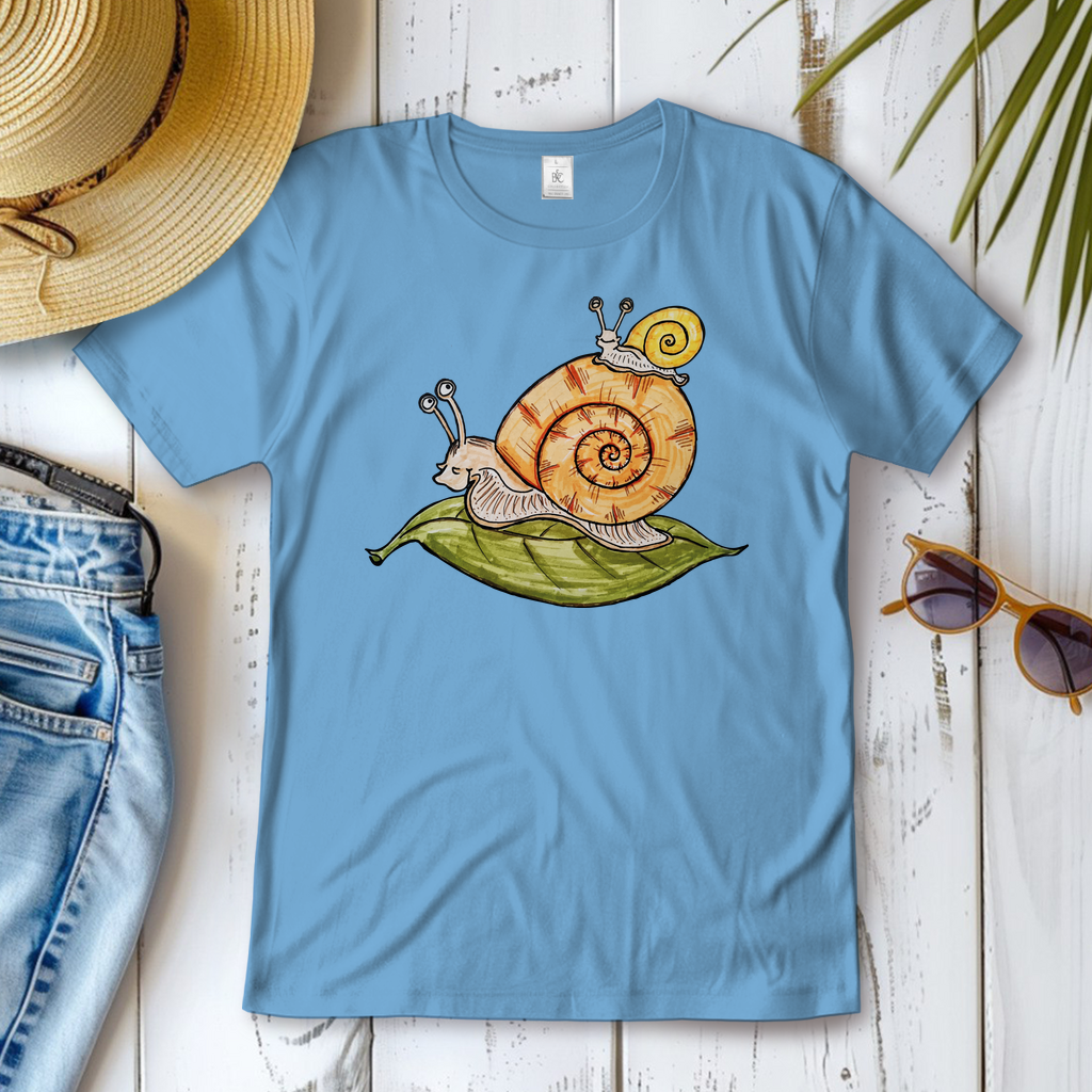 Damen T-Shirt Krabbelcrew Schnecke on Tour