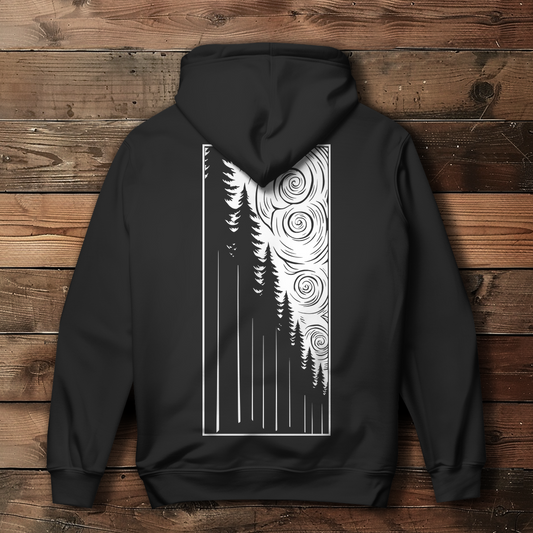 Damen Hoodie Wald bei aufziehendem Wind