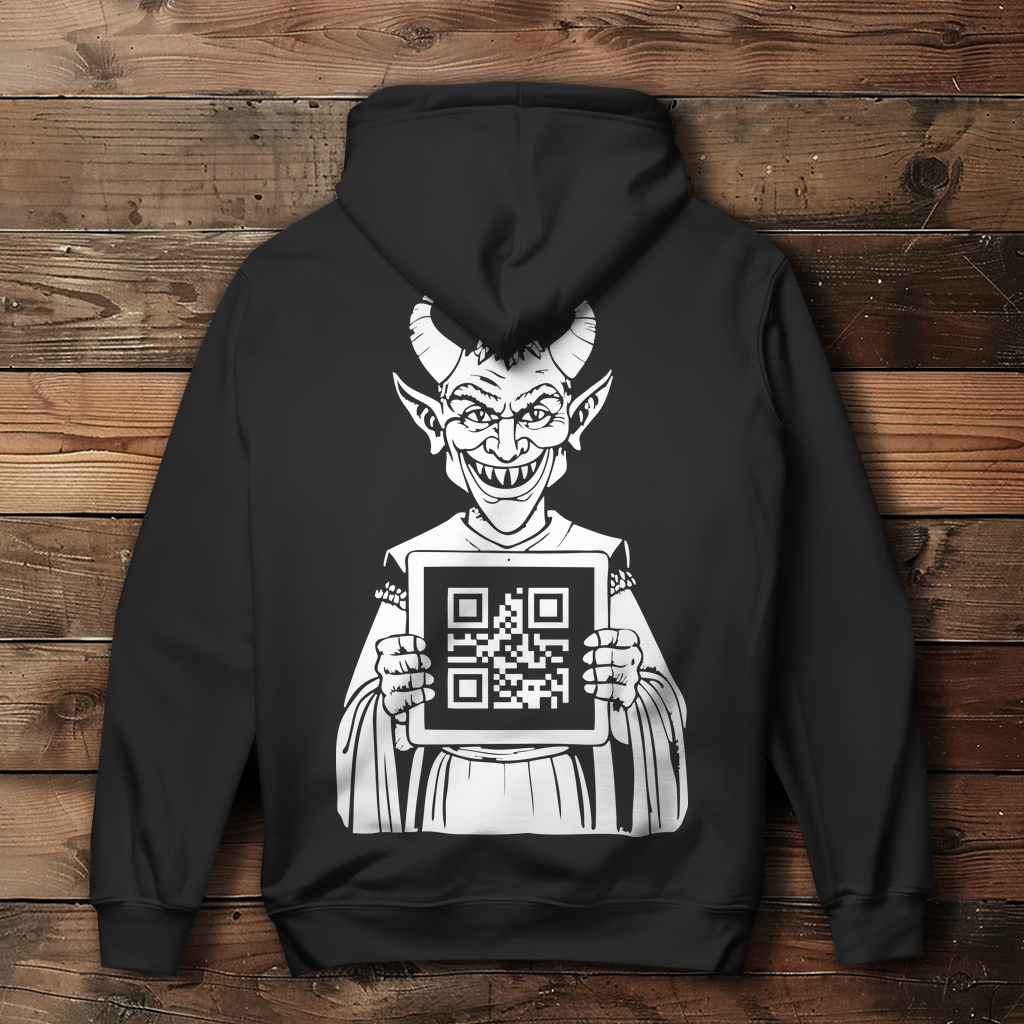 Damen Hoodie Satan Loves You QR