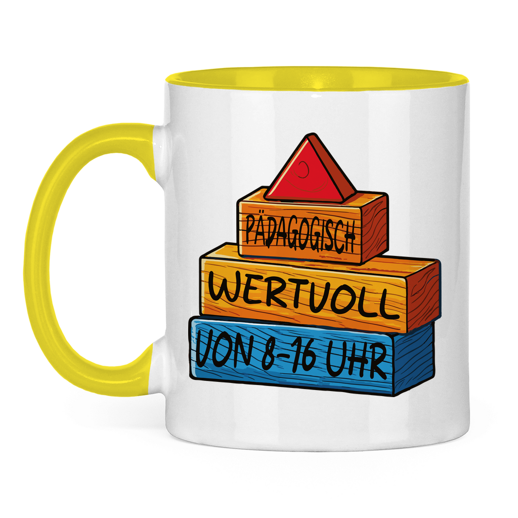 Tasse zweifarbig Pädagogisch wertvoll von 8-16Uhr