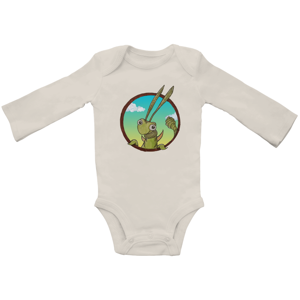 Baby Bio Bodysuite Langarm Kabbelcrew Dornschrecke Kasimir