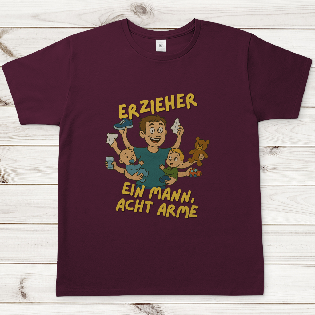 Herren T-Shirt Erzieher - Ein Mann acht Arme