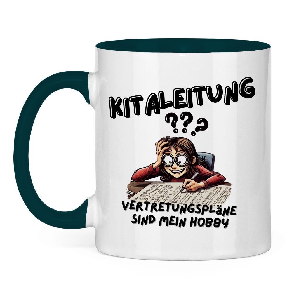 Tasse zweifarbig Kitaleitung - Vertretungspläne sind mein Hobby