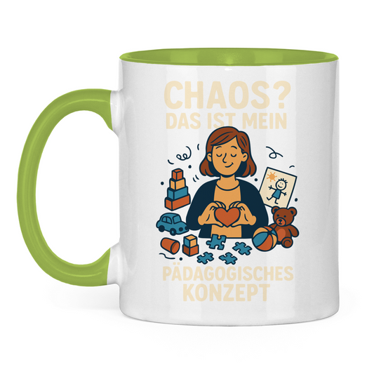 Tasse zweifarbig Chaos ist mein Pädagogisches Konzept