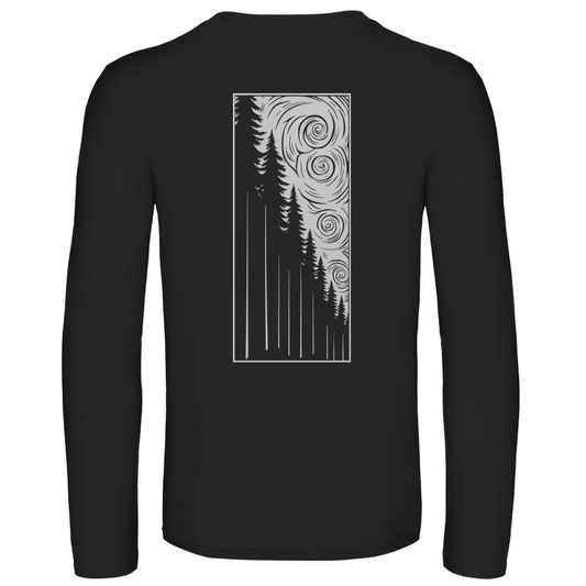 Unisex Langarmshirt Wald bei aufziehendem Wind