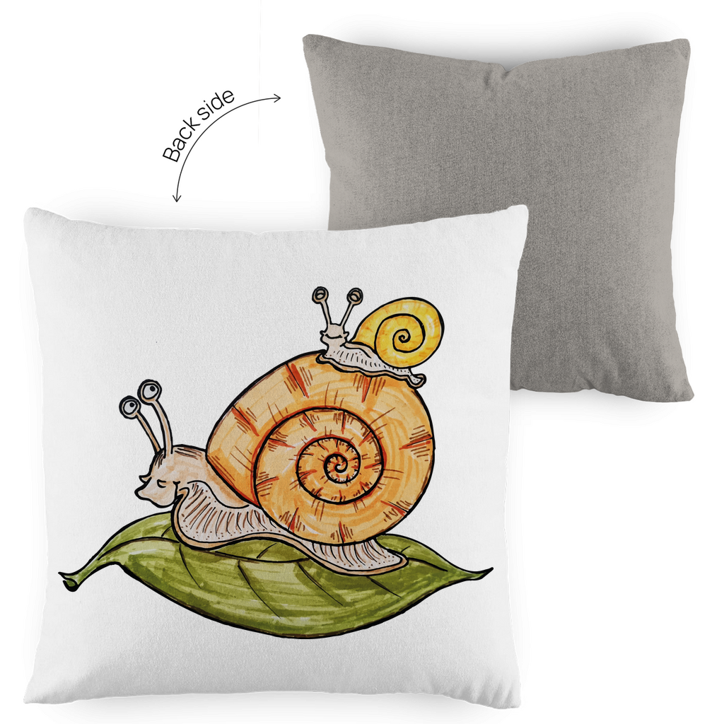 Kopfkissen zweifarbig Krabbelcrew Schnecke on Tour
