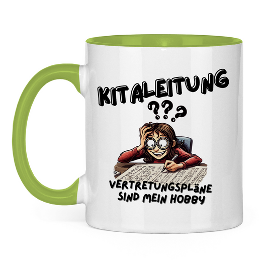Tasse zweifarbig Kitaleitung - Vertretungspläne sind mein Hobby