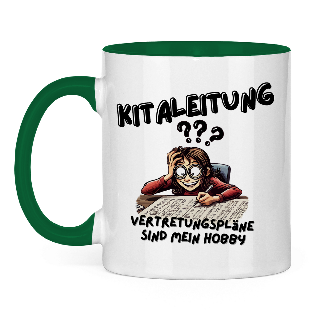 Tasse zweifarbig Kitaleitung - Vertretungspläne sind mein Hobby