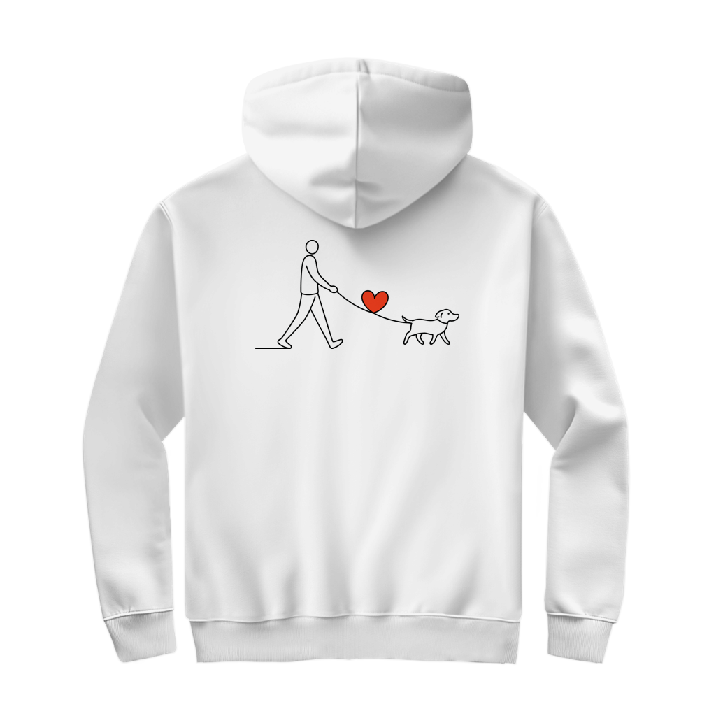 Herren Zipper Hoodie Hundespaziergang mit Herz und Leine