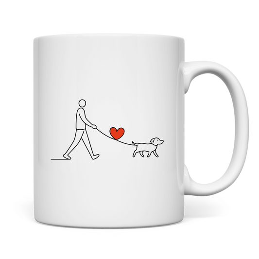 Tasse Hundespaziergang mit Herz und Leine