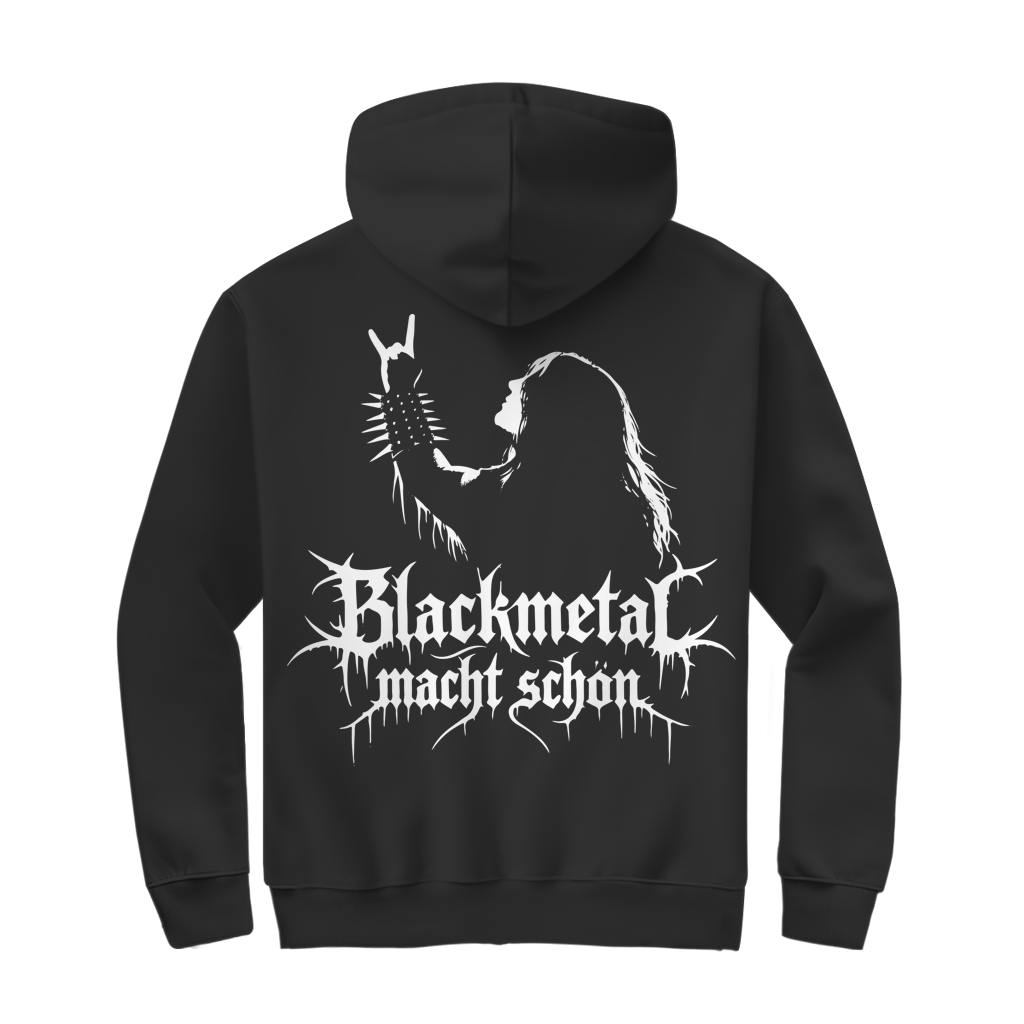 Herren Zipper Hoodie Blackmetal macht schön