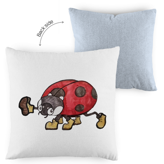 Kopfkissen zweifarbig Krabbelcrew - Der Marschierkäfer