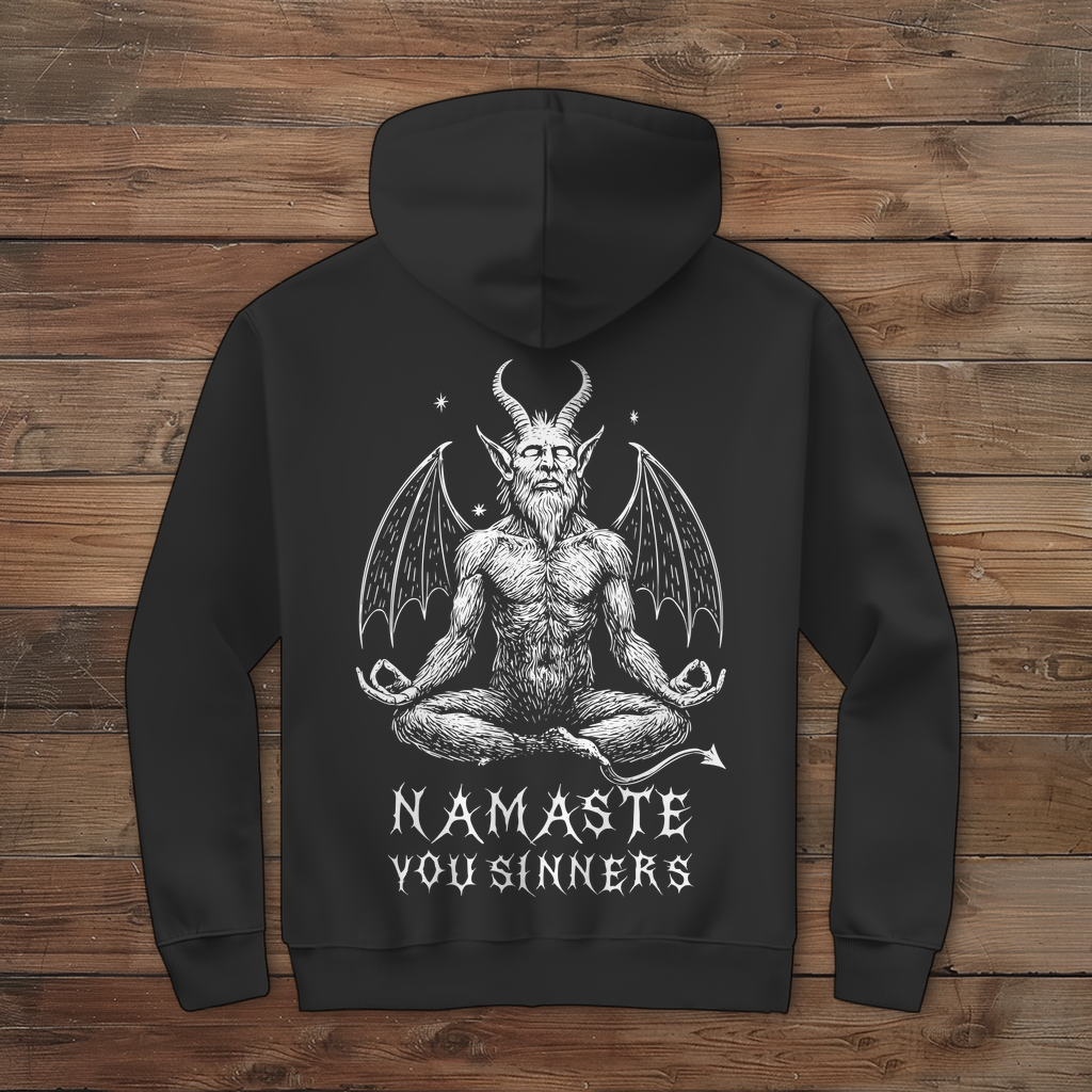 Herren Zipper Hoodie Namaste You Sinners