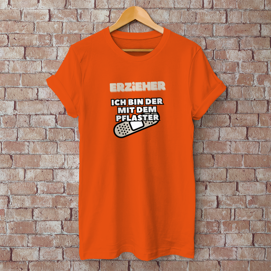 Herren T-Shirt Erzieher - Ich bin der mit dem Pflaster