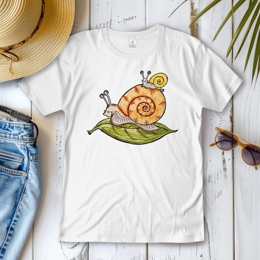 Damen T-Shirt Krabbelcrew Schnecke on Tour