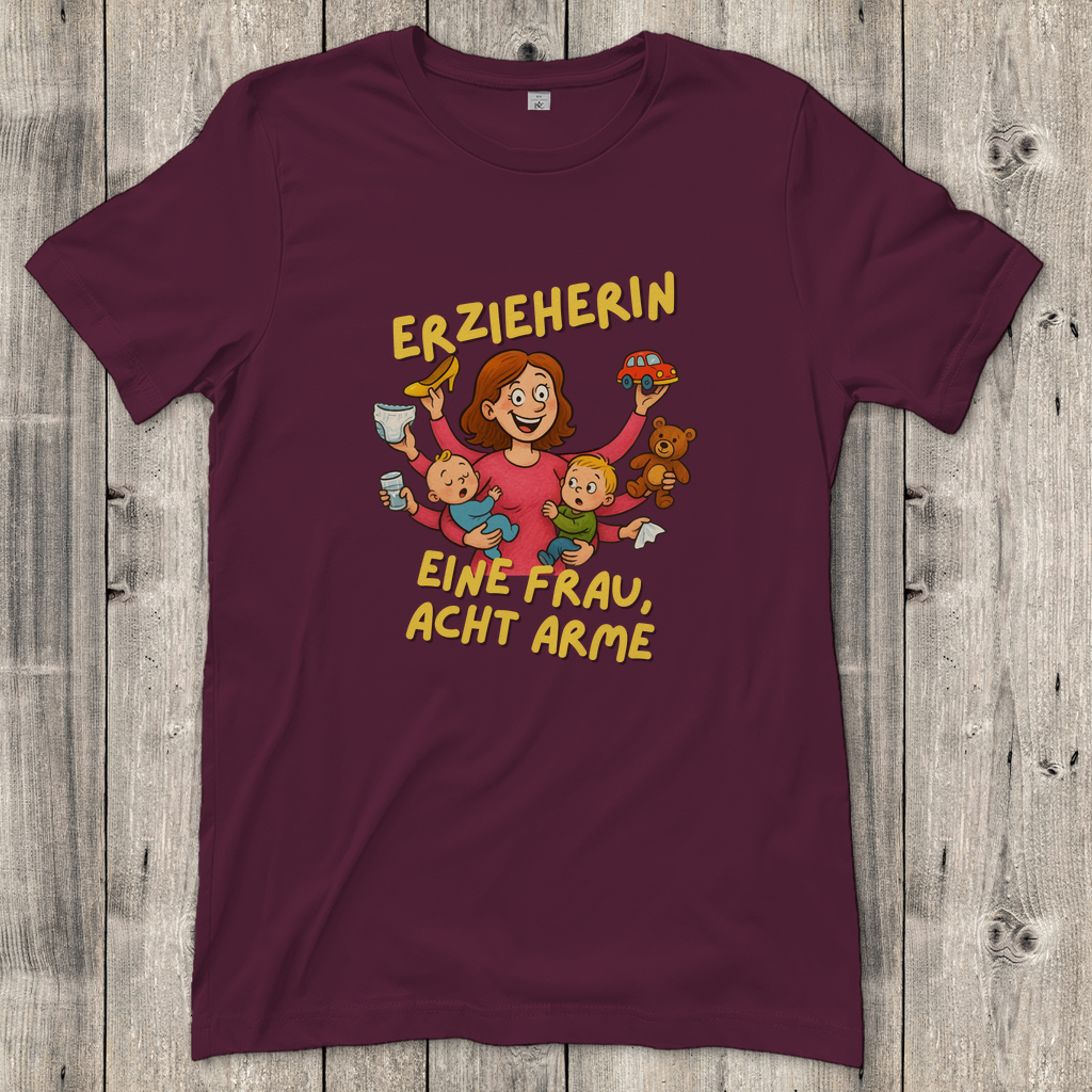 Damen T-Shirt Erzieherin - Eine Frau acht Arme
