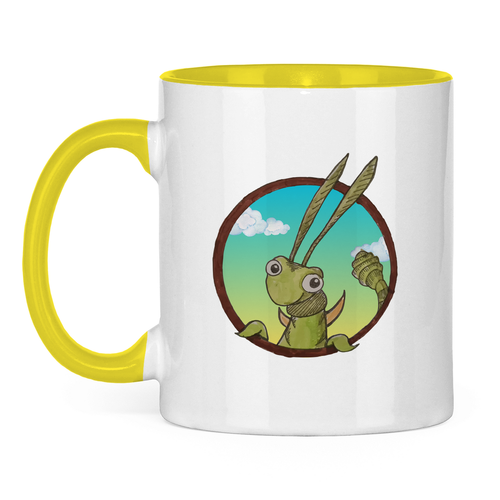 Tasse zweifarbig Kabbelcrew Dornschrecke Kasimir