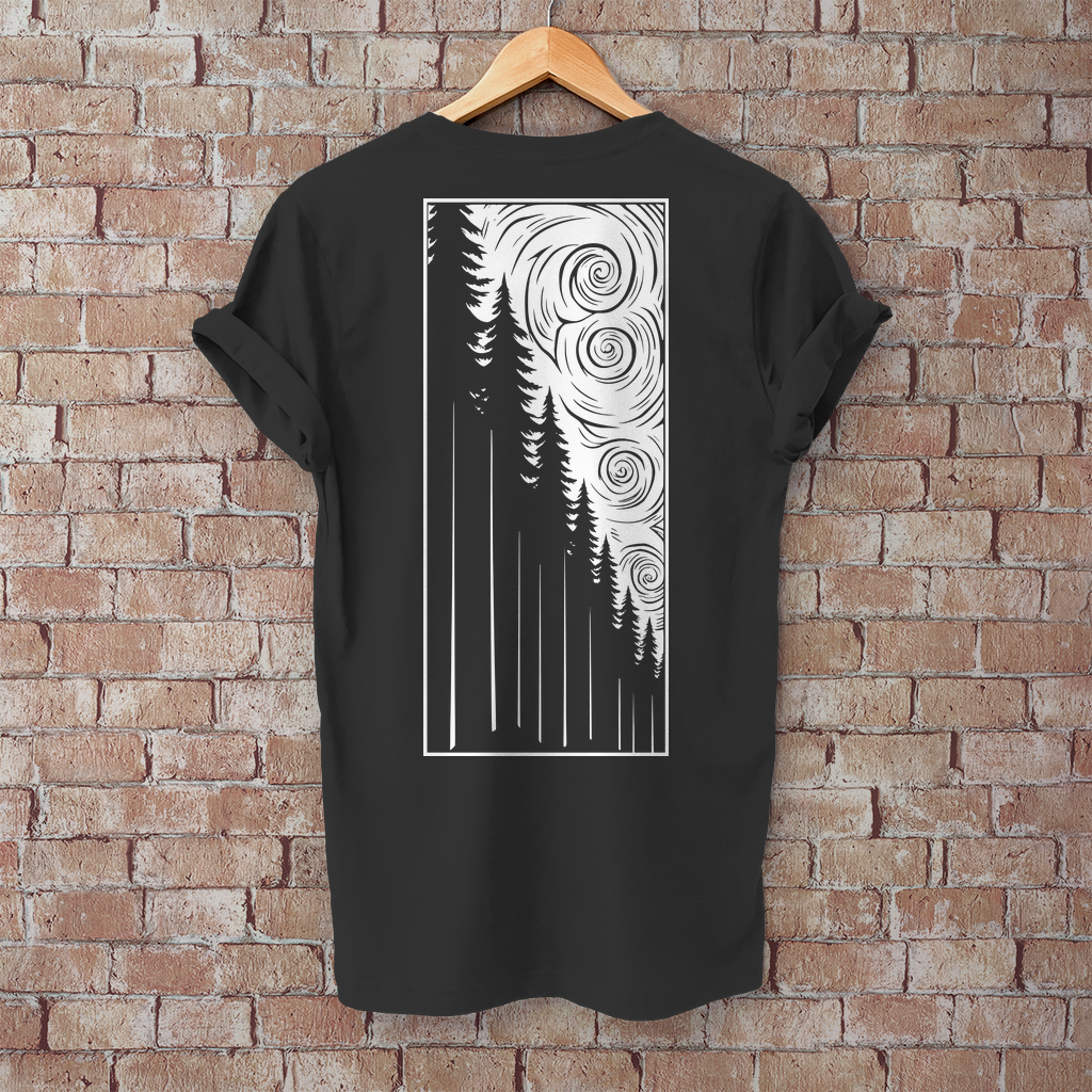 Herren T-Shirt Wald bei aufziehendem Wind