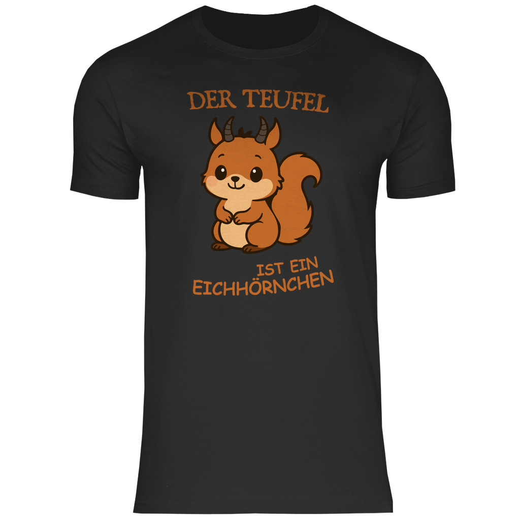 Herren T-Shirt Teufel Eichhörnchen