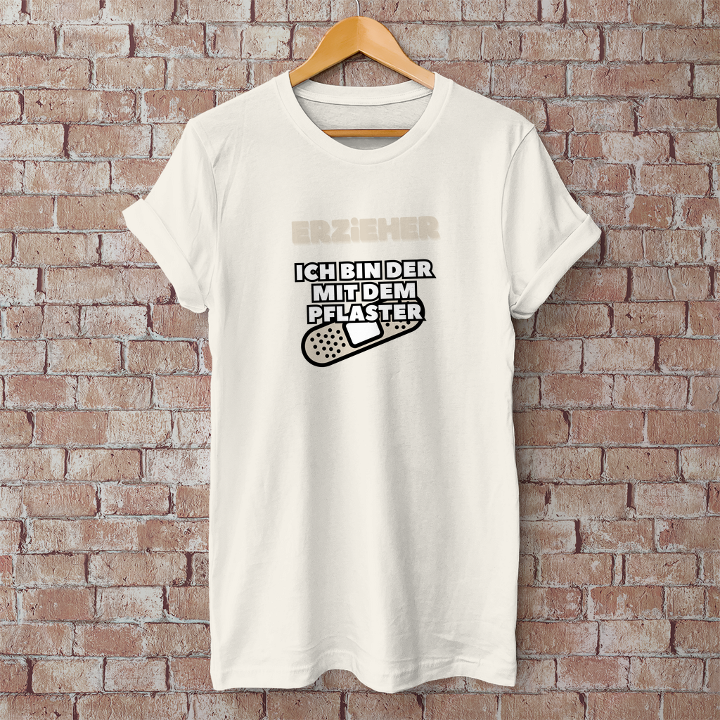 Herren T-Shirt Erzieher - Ich bin der mit dem Pflaster