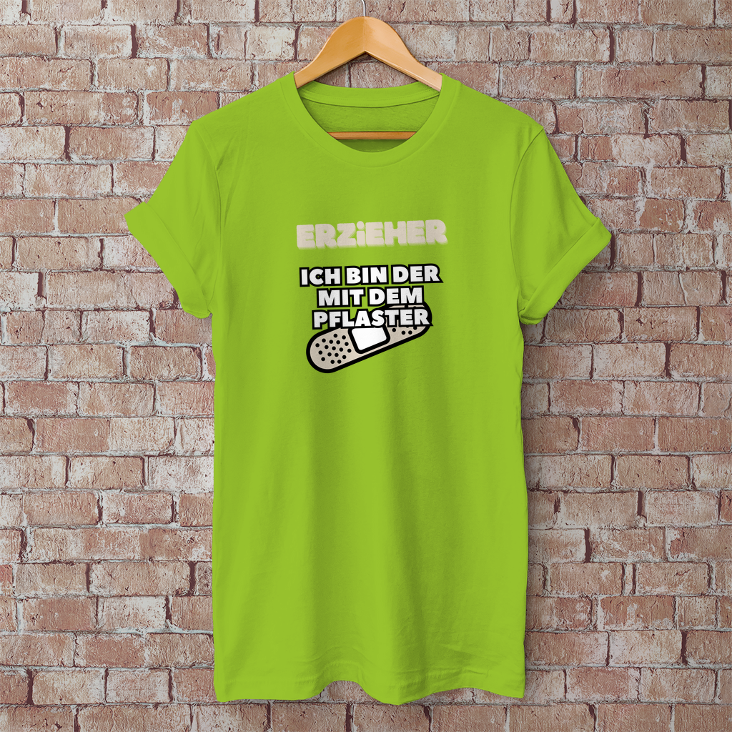 Herren T-Shirt Erzieher - Ich bin der mit dem Pflaster