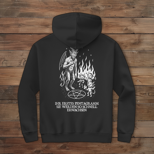 Herren Zipper Hoodie Ihr erstes Pentagramm sie werden so schnell Erwachsen
