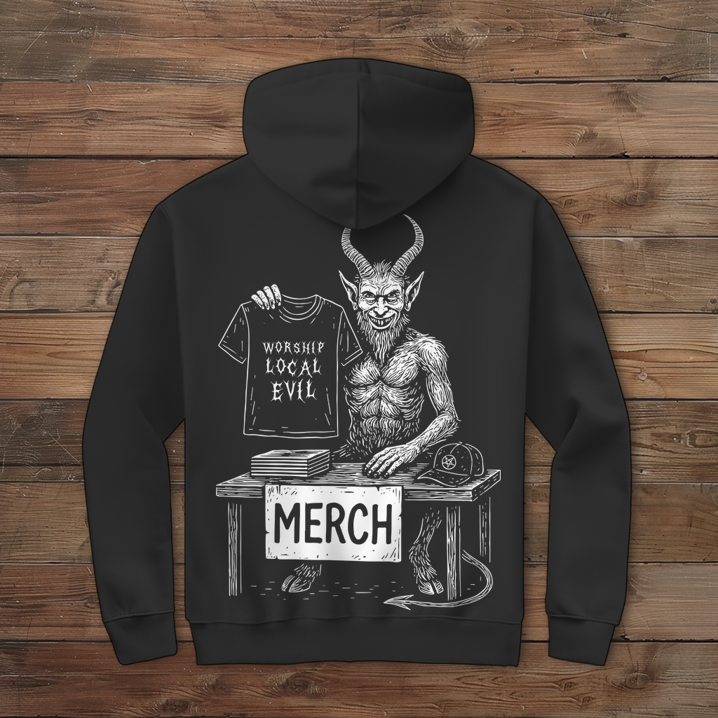 Herren Zipper Hoodie Worship Local Evil! Unterstützt den Underground!