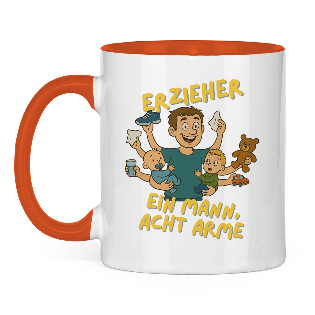 Tasse zweifarbig Erzieher -Erzieher - Ein Mann acht Arme