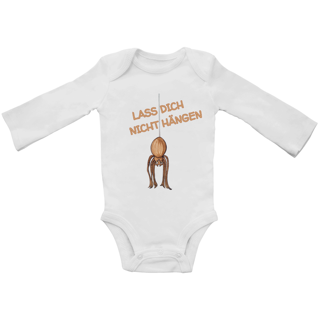 Baby Bio Bodysuite Langarm Krabbelcrew Hausspinne - Lass dich nicht Hängen