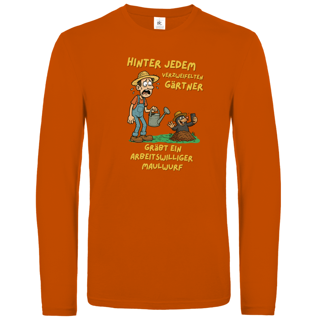 Unisex Langarmshirt Maulwurf  vs. Gärtner
