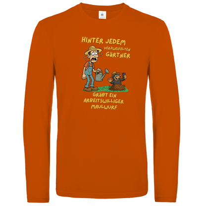 Unisex Langarmshirt Maulwurf  vs. Gärtner