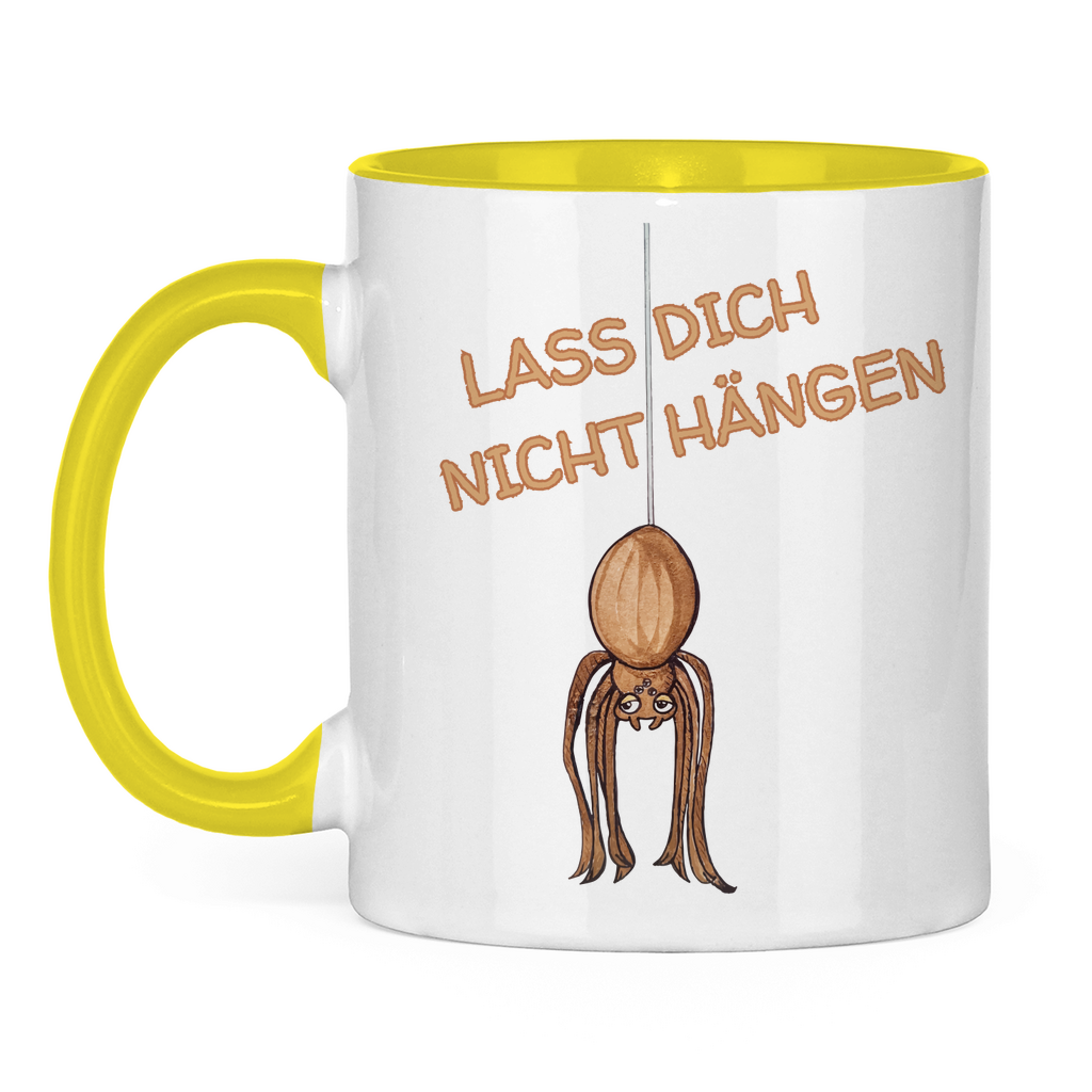 Tasse zweifarbig Krabbelcrew Hausspinne - Lass dich nicht Hängen