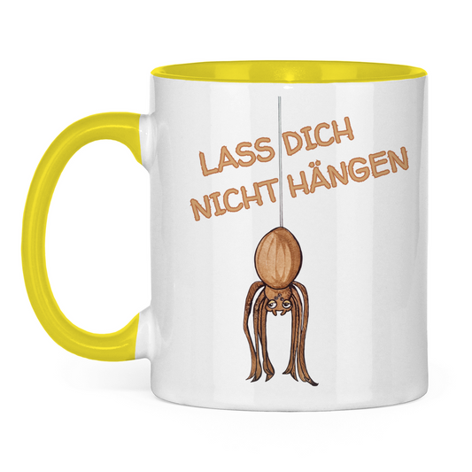 Tasse zweifarbig Krabbelcrew Hausspinne - Lass dich nicht Hängen