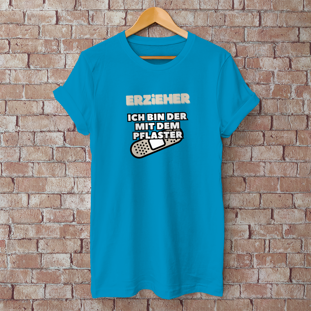 Herren T-Shirt Erzieher - Ich bin der mit dem Pflaster