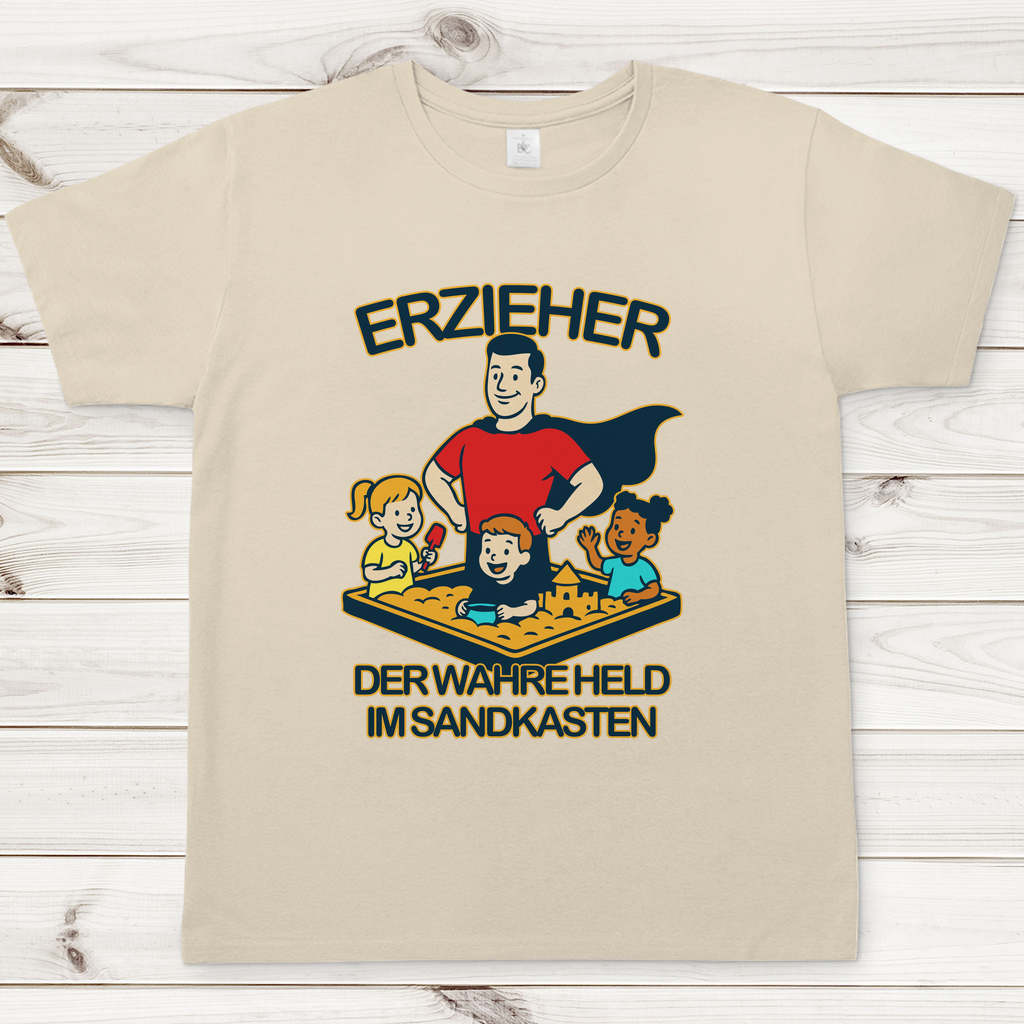 Herren T-Shirt Erzieher - Der wahre Held im Sandkasten