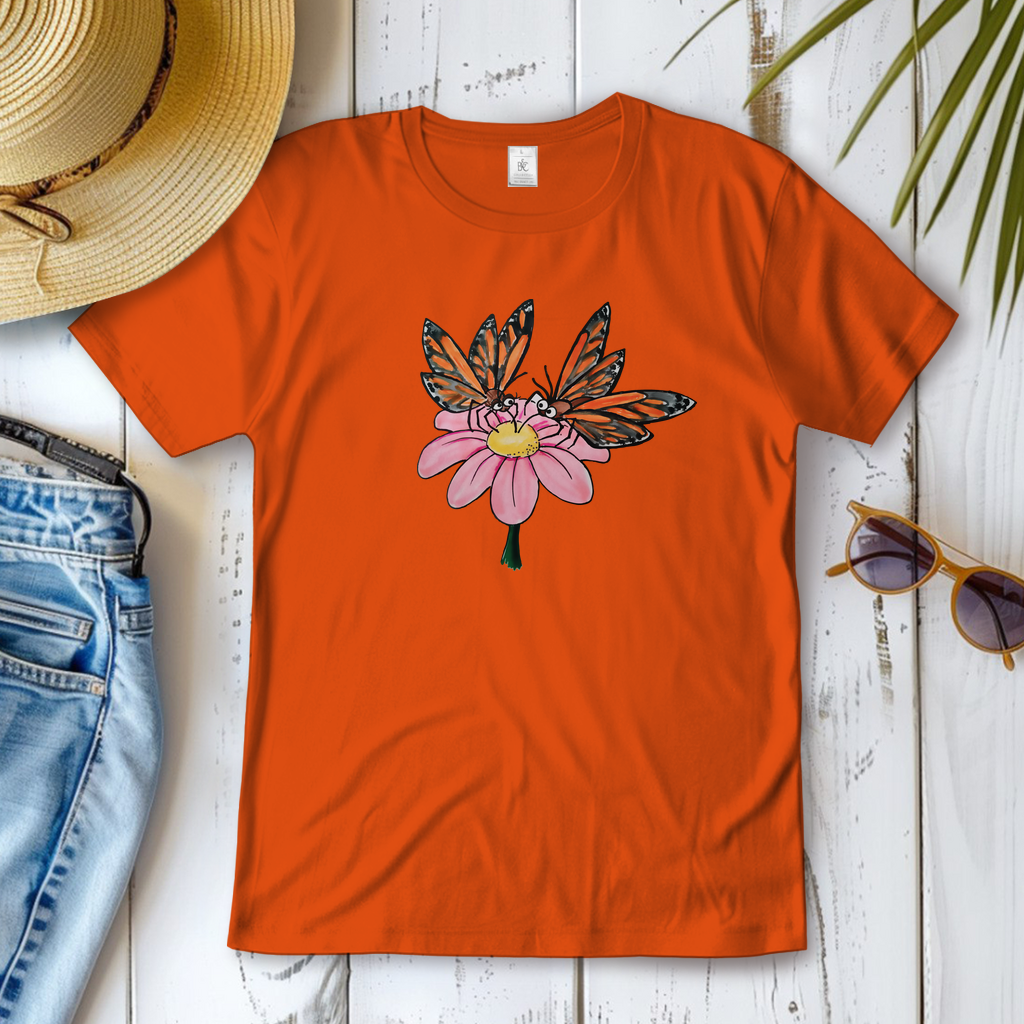Damen T-Shirt Krabbelcrew Schmetterlinge