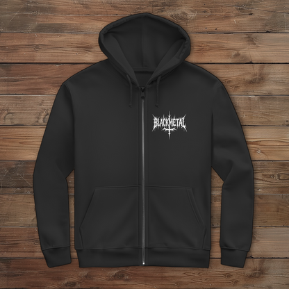 Herren Zipper Hoodie Black Metal Logo Okkultist