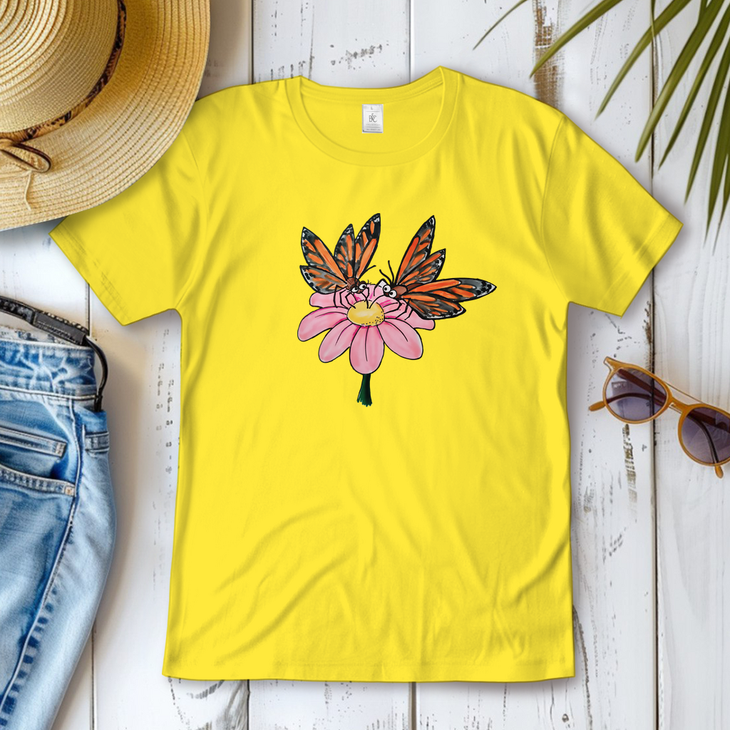 Damen T-Shirt Krabbelcrew Schmetterlinge
