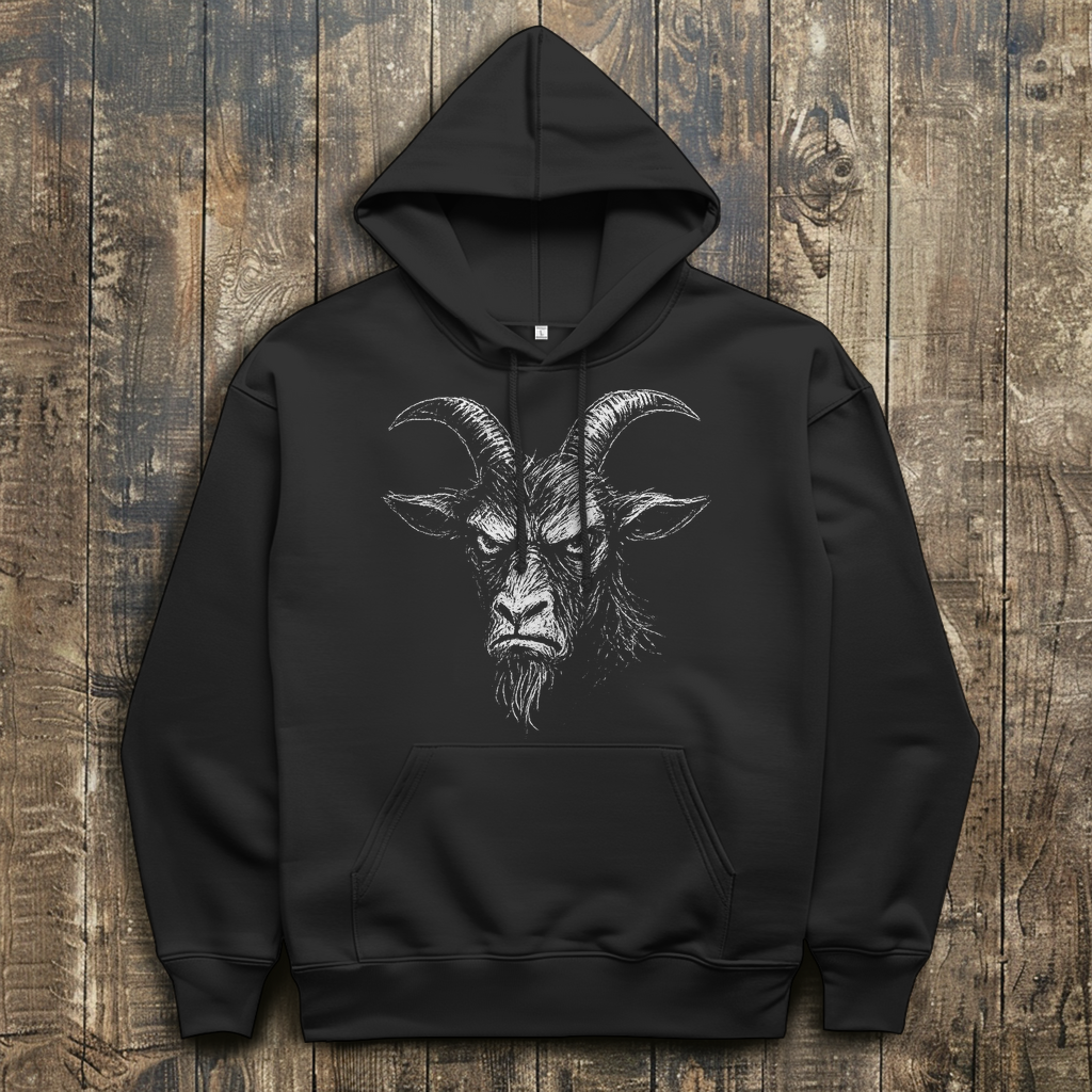 Herren Hoodie Böse Ziege