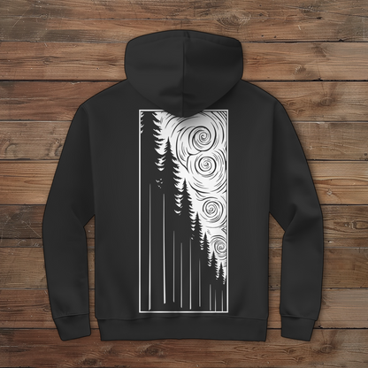 Herren Zipper Hoodie Wald bei aufziehendem Wind