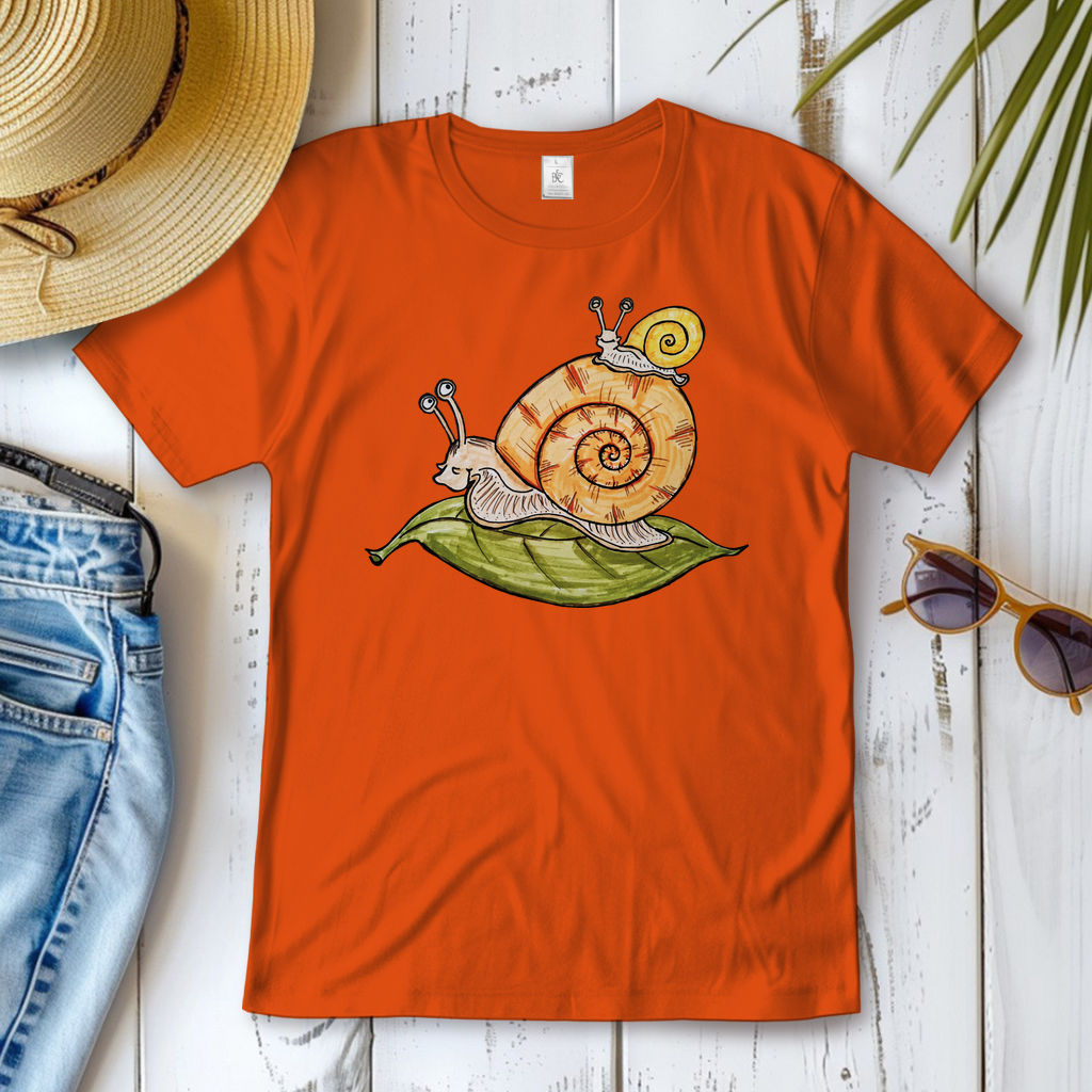 Damen T-Shirt Krabbelcrew Schnecke on Tour