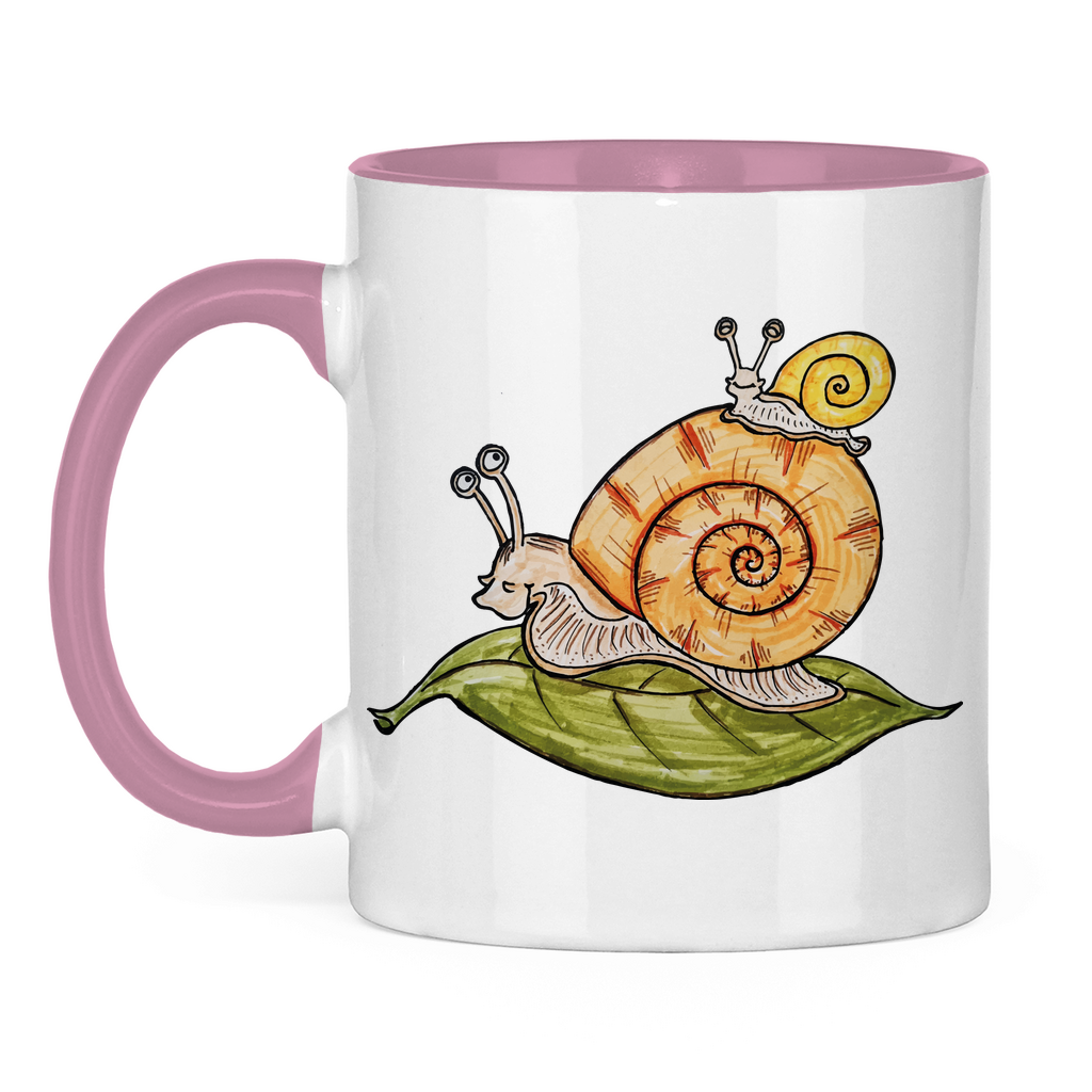 Tasse zweifarbig Krabbelcrew Schnecke on Tour