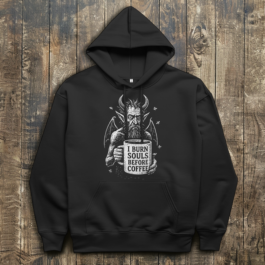 Herren Hoodie I Burn Souls Before Coffee